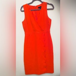 JCrew Orange Scalloped Dress